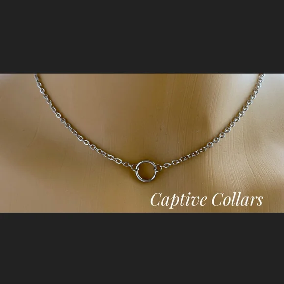 Mini O Ring Necklace Day Collar 24/7 Wear - Picture 2 of 11